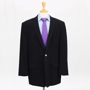 Calvin Klein 42L Navy Solid 2-Button Sport Coat Blazer Jacket P342